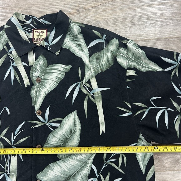 VTG Tommy Bahama Shirt Men's Sz M Hawaiian Silk Button Up Short Sleeve Bamboo - Picture 7 of 9